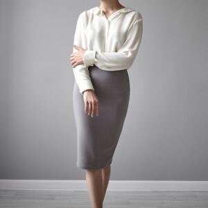 Elegant Office Chic Blouse & Skirt Set
